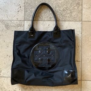 Tory Burch Large Ella Tote Nylon & Patent Leather